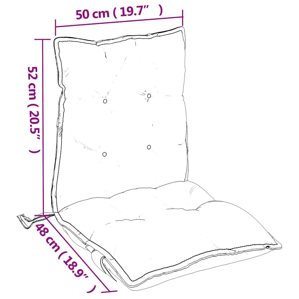 PANGIVO - Coussins de chaise à dossier bas tissu oxford noir 100 x 50 x 7 cm, poids:3.2kg - PANGIVO - Image 10