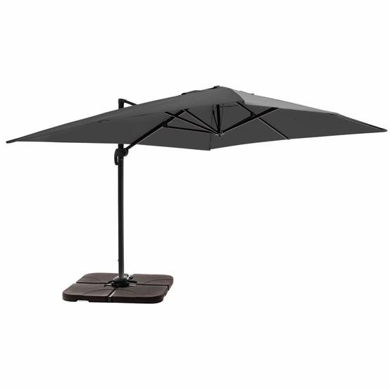 Oviala - Parasol déporté 4x3 m 360° inclinable + 4 dalles à lester gris Caserta - Oviala - Image 1