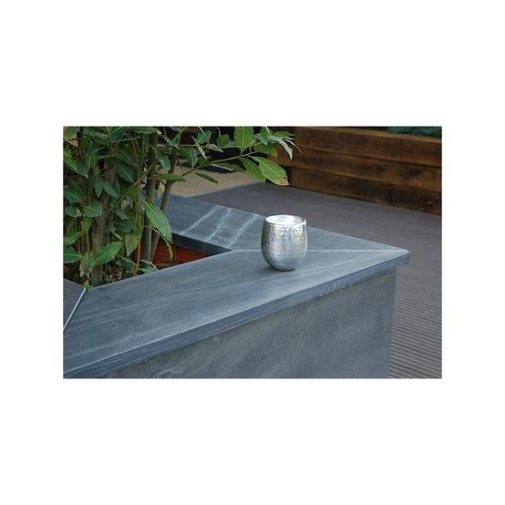 Couvre mur plat ardoise brossée 100 x 30 x 3 cm - Gris (Lot de 1) - Jardinex - Image 2