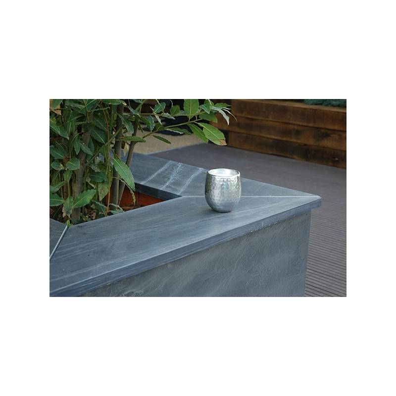 Couvre mur plat ardoise brossée 100 x 30 x 3 cm - Gris  (Lot de 1) - Jardinex - Image 2