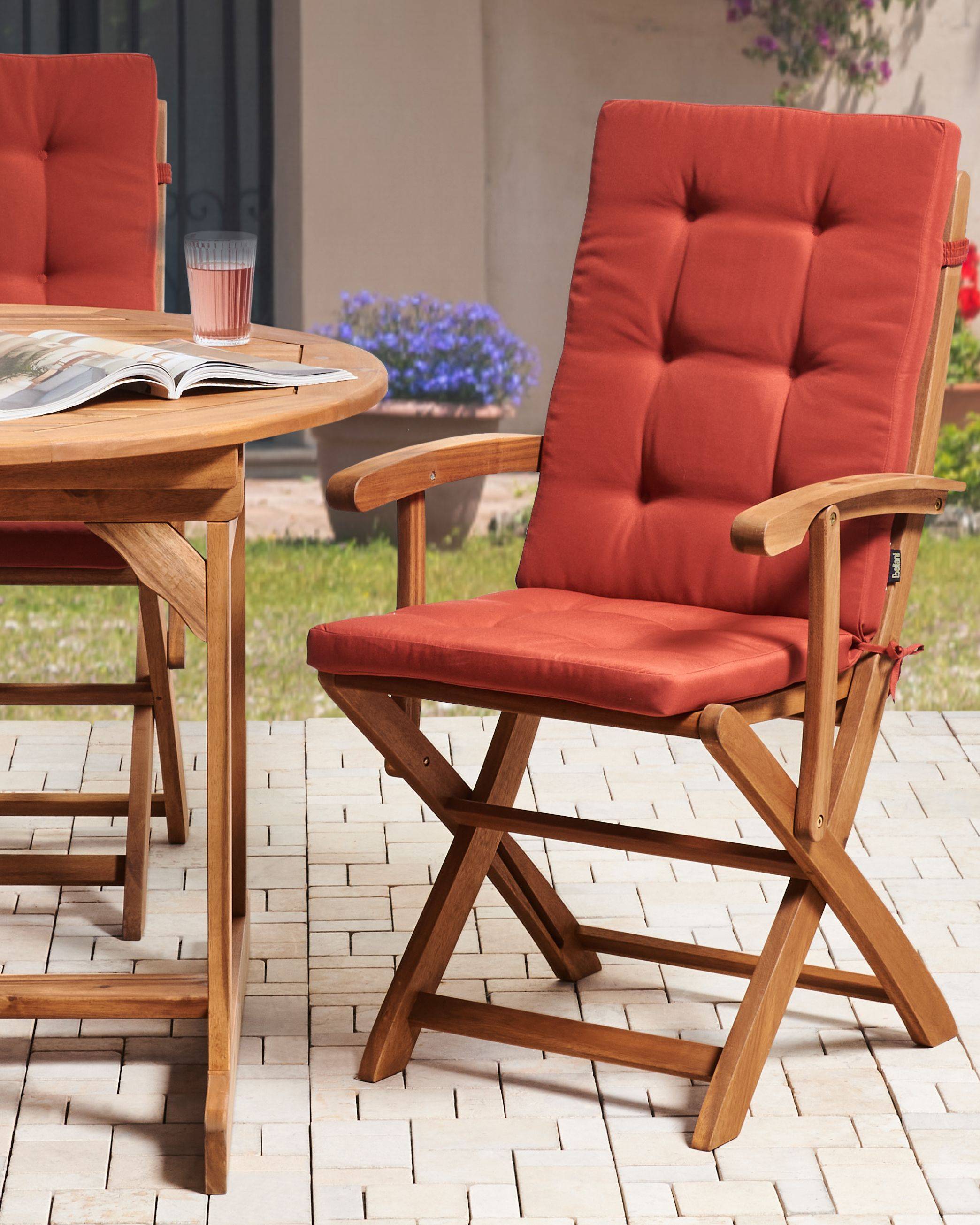 Beliani - Chaise de jardin Acacia Rouge MAUI PREMIUM - 46x48x92- Beliani