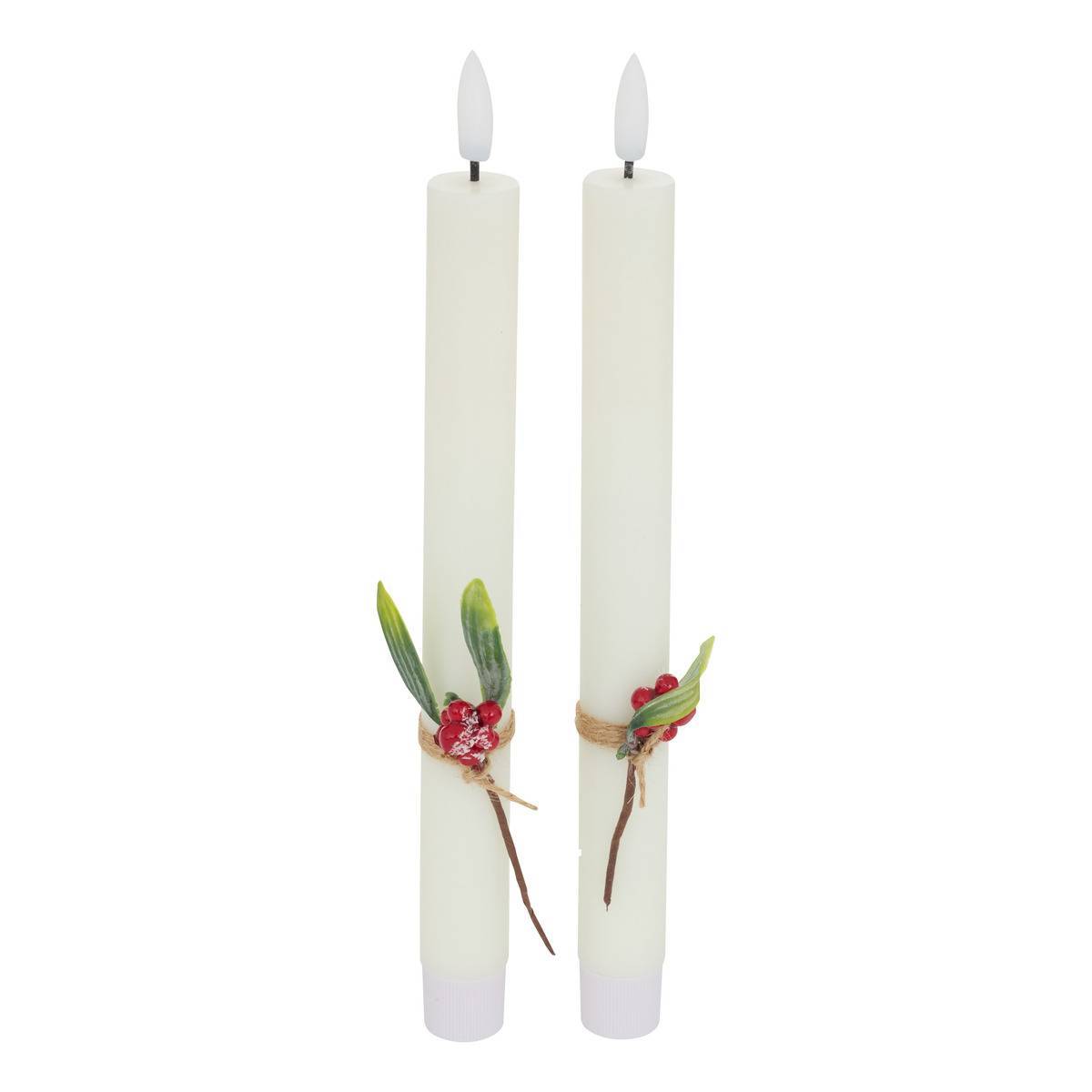 Atmosphera - Lot de 2 bougies LED Lupa bâton blanc - Atmosphera Créateur d'intérieur - Image 2