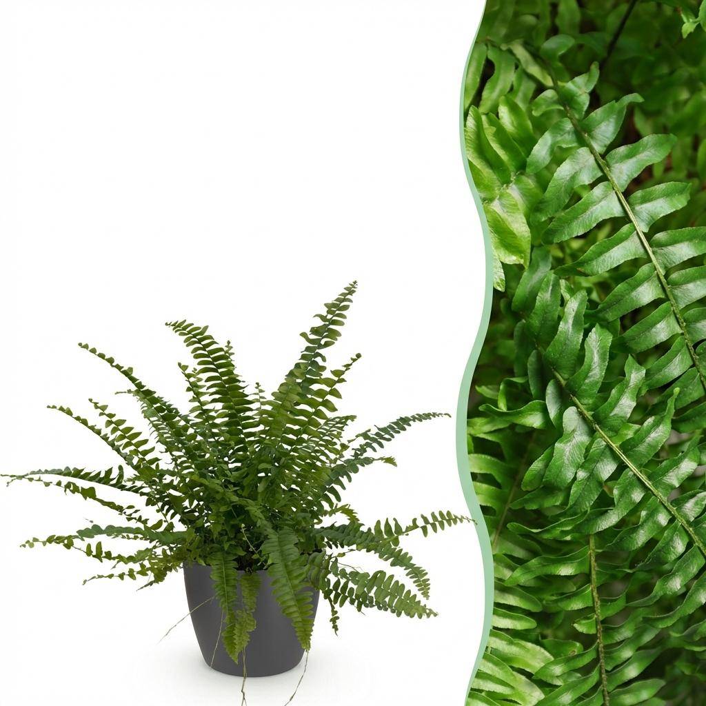 Nephrolepsis exaltata Green Lady - Pet-friendly - Pot de 12cm - Hauteur 25-30cm - 1 plante - Gris - Plantes d'intérieur - Image 1
