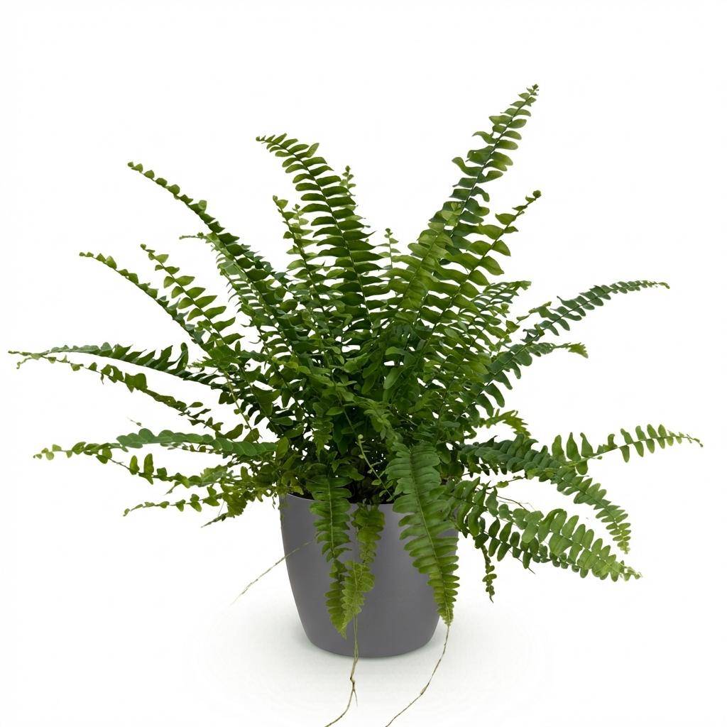 Nephrolepsis exaltata Green Lady - Pet-friendly - Pot de 12cm - Hauteur 25-30cm - 1 plante - Gris - Plantes d'intérieur - Image 2