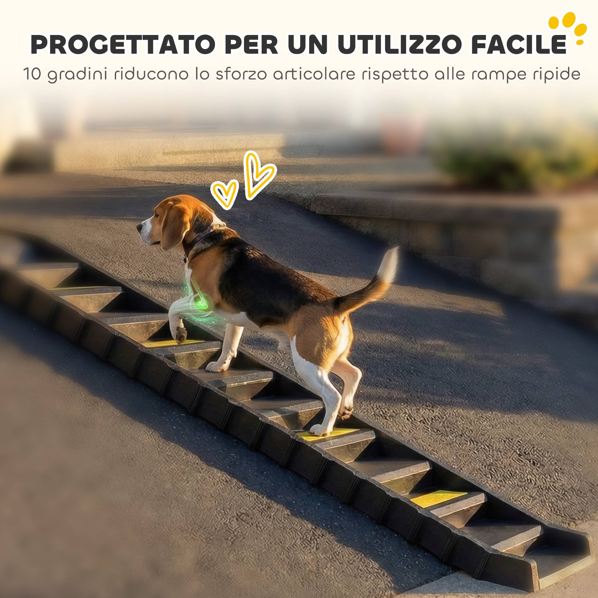 ComfortXL - Escalier pour chien pliable en PP et TPR noir 154 x 40 x 7,5 cm pour voiture et lit 10 marches antidérapantes - Image 4