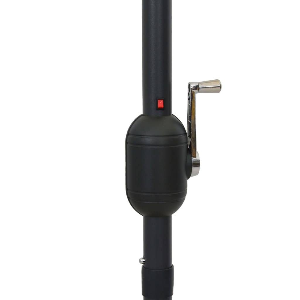 Helloshop26 - Parasol avec led et mât en aluminium 300 cm noir - Image 6