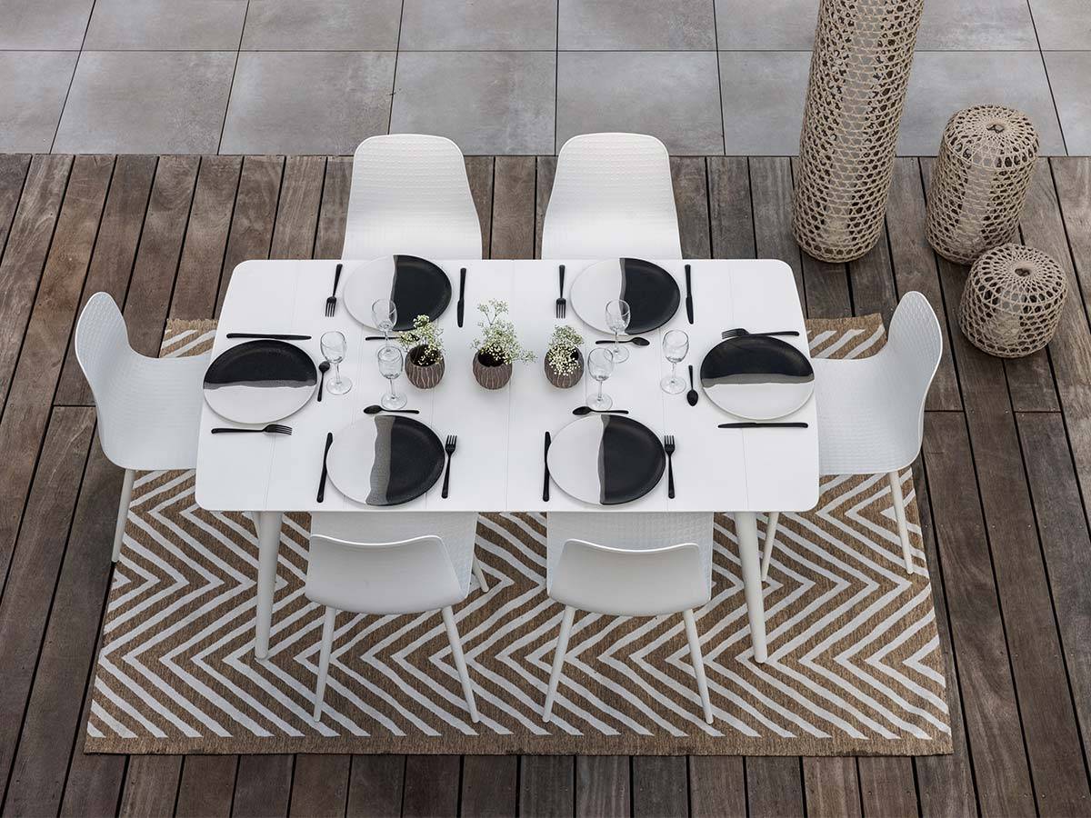 Lots de 4 Chaises de jardin en aluminium et résine blanc Corfou - Jardiline - Image 7