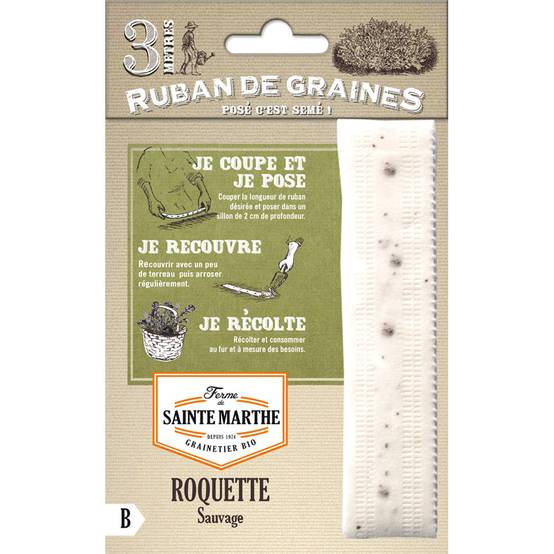 Carte ruban de Roquette sauvage Bio - Ferme de Sainte Marthe Livré en ruban de 3 mètres