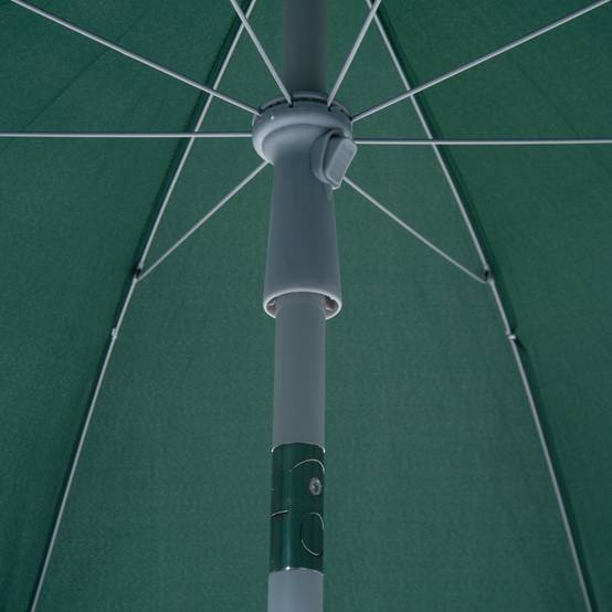 Parasol de plage de 202 cm de diamètre avec toit inclinable, mât détachable et piquet de fond pour jardin. - Image 10