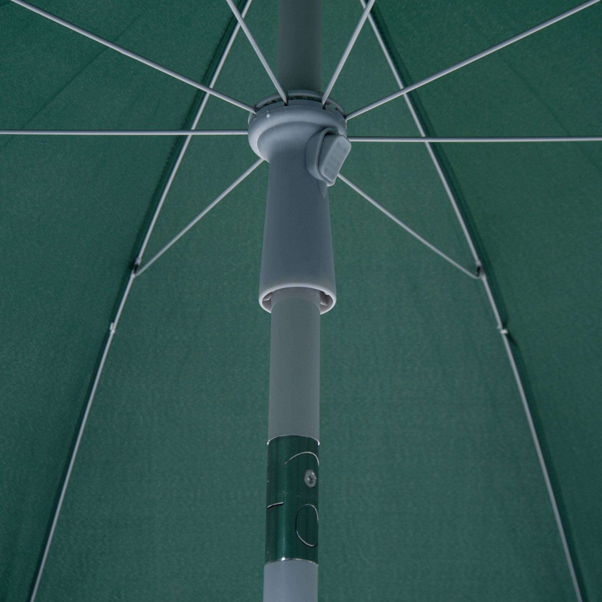 Parasol de plage de 202 cm de diamètre avec toit inclinable, mât détachable et piquet de fond pour jardin. - Image 10