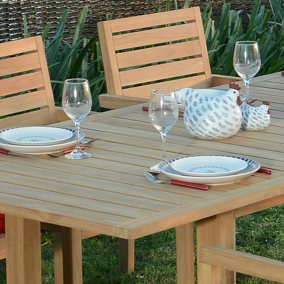 Salon de jardin teck massif Caserte, 6 places - TECK'Attitude - Image 3