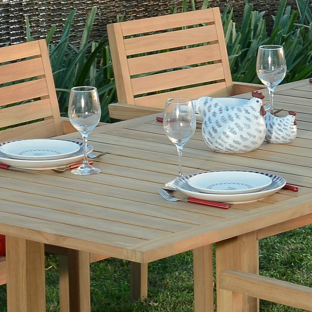 Salon de jardin teck massif Caserte, 6 places - TECK'Attitude - Image 3