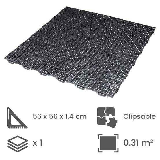 Dalle clipsable Jardin/Piscine/ SPA - Vert foncé 56 x 56 cm - ArtPlast - Image 2