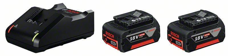 Bosch - Lot 2 batteries GBA 18V 4.0Ah + chargeur GAL 18V-40 - BOSCH - 1600A019S0