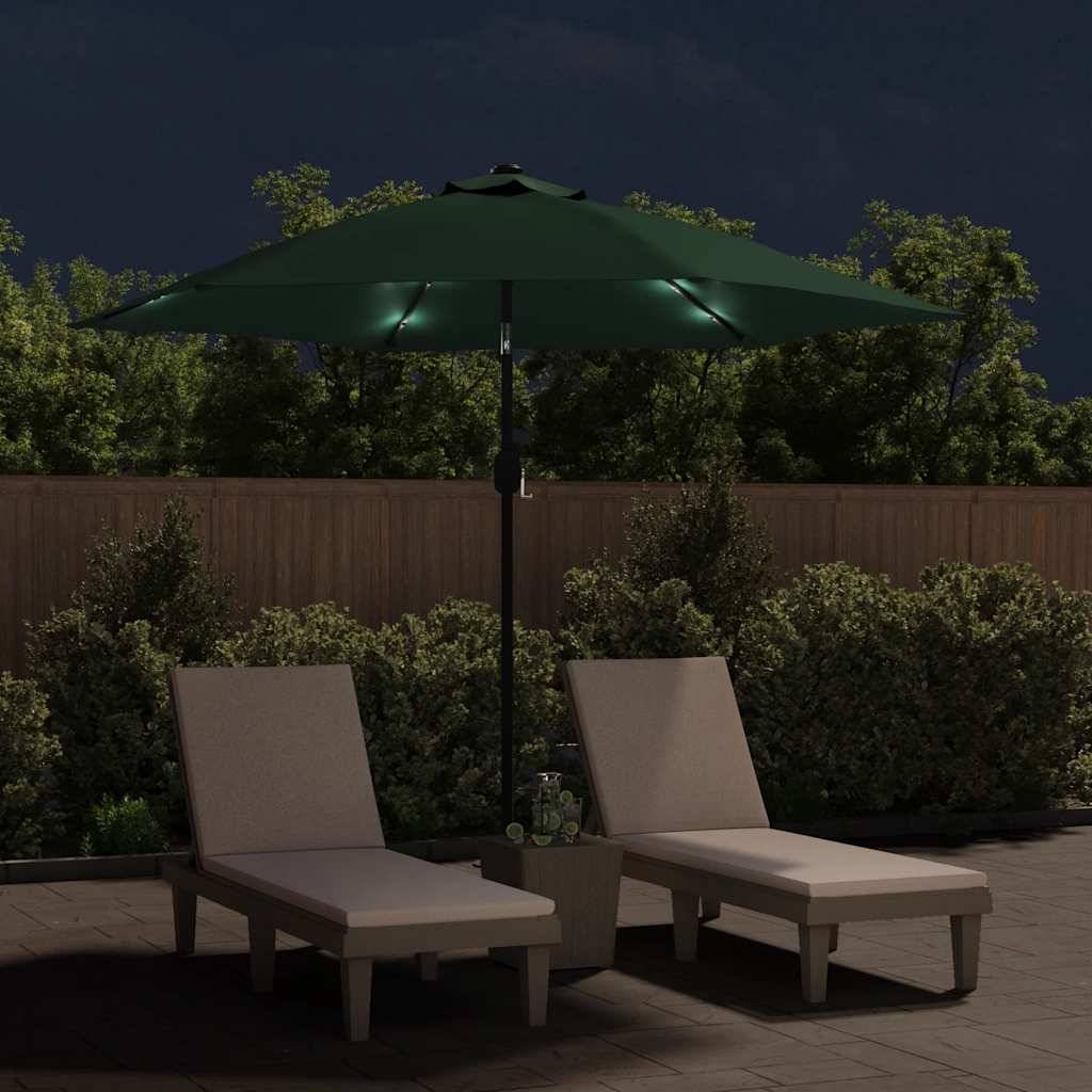 Parasol déporté polyester et acier vert 300 x 300 x 225 cm - PANGIVO - Image 3