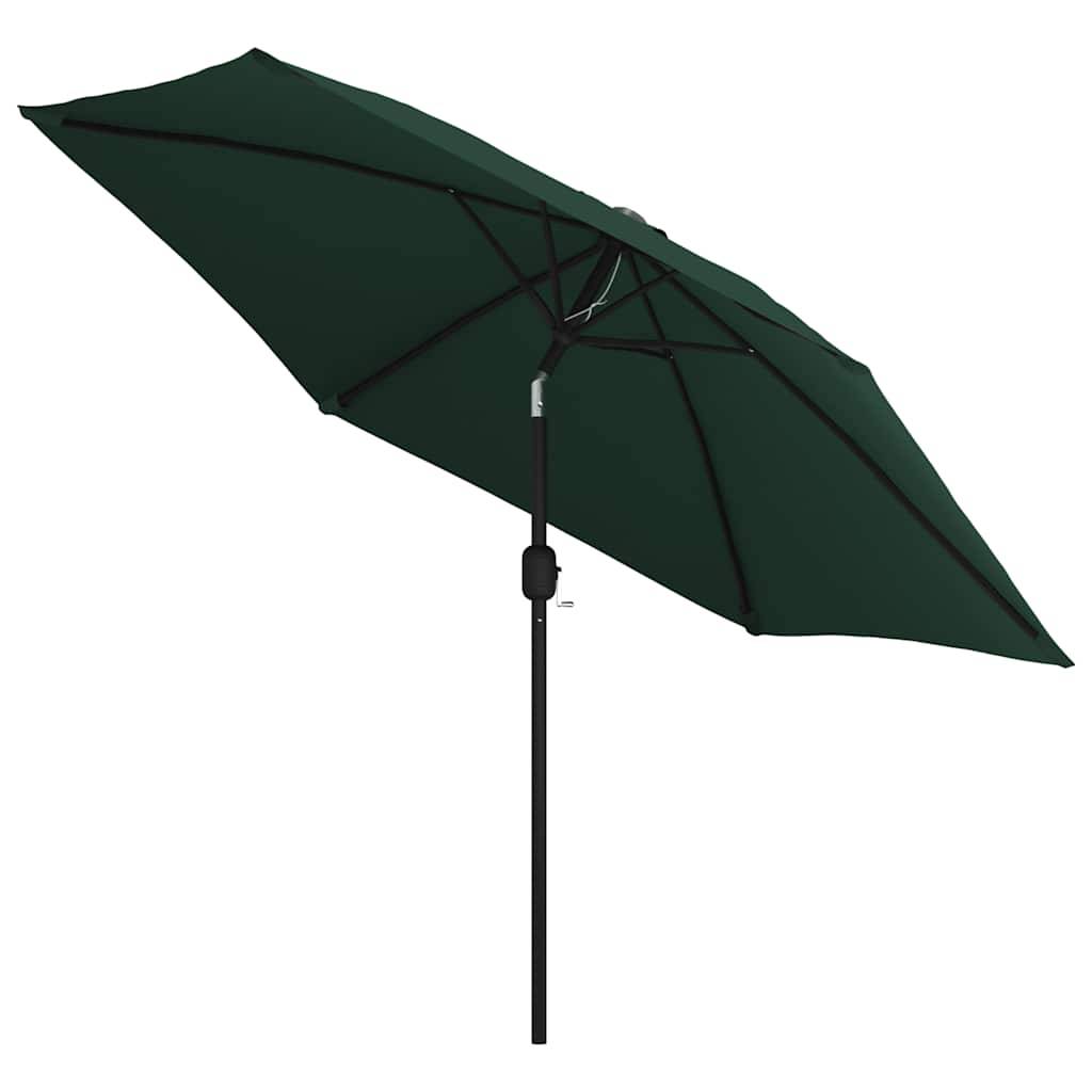Parasol déporté polyester et acier vert 300 x 300 x 225 cm - PANGIVO - Image 4
