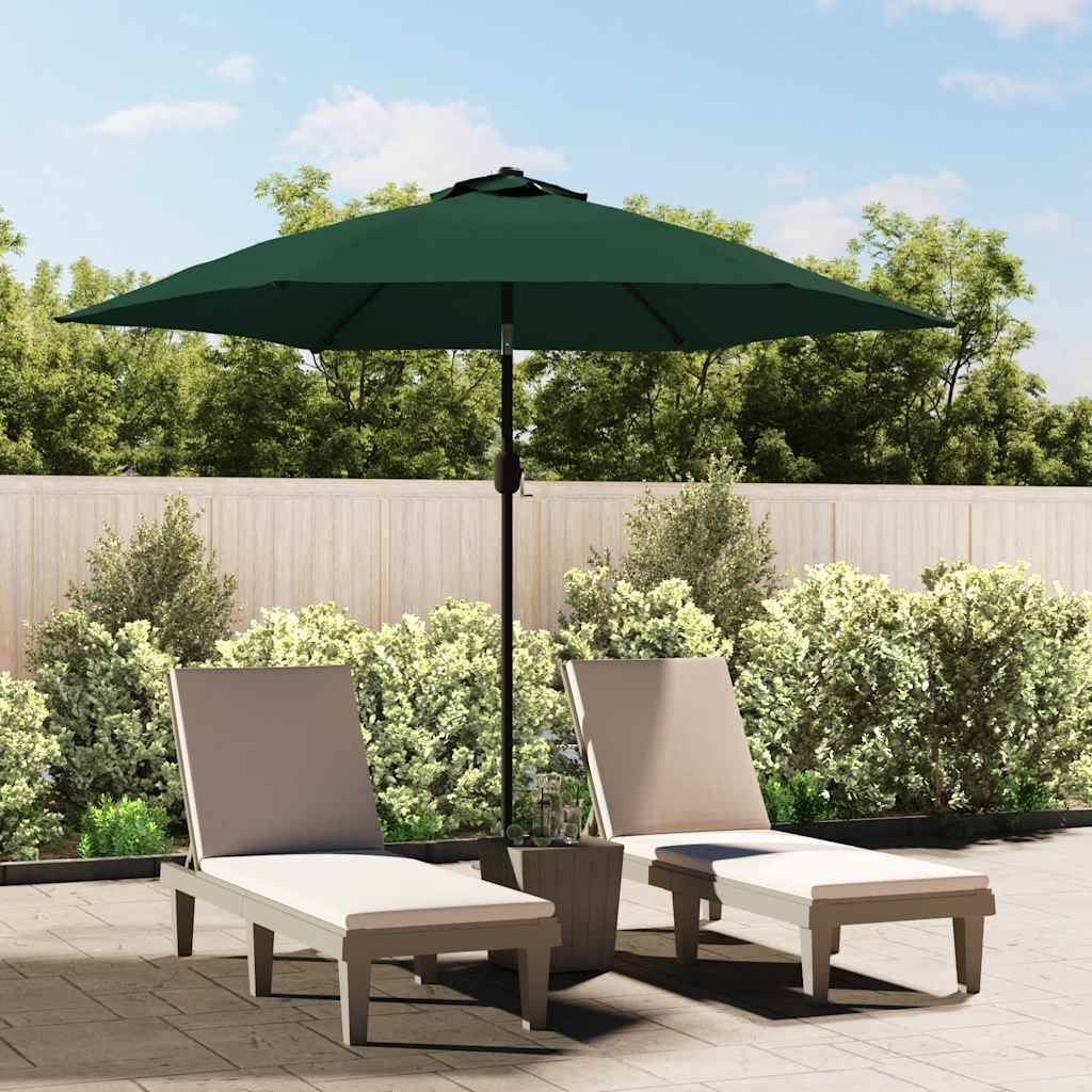 Parasol déporté polyester et acier vert 300 x 300 x 225 cm - PANGIVO - Image 1