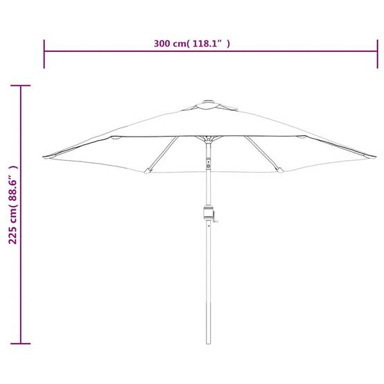 Parasol déporté polyester et acier vert 300 x 300 x 225 cm - PANGIVO - Image 10