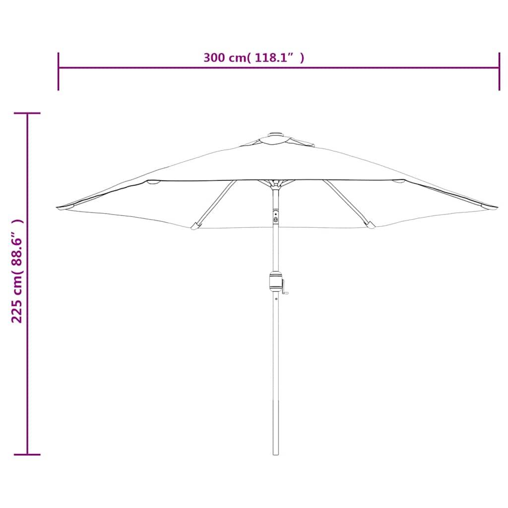 Parasol déporté polyester et acier vert 300 x 300 x 225 cm - PANGIVO - Image 10
