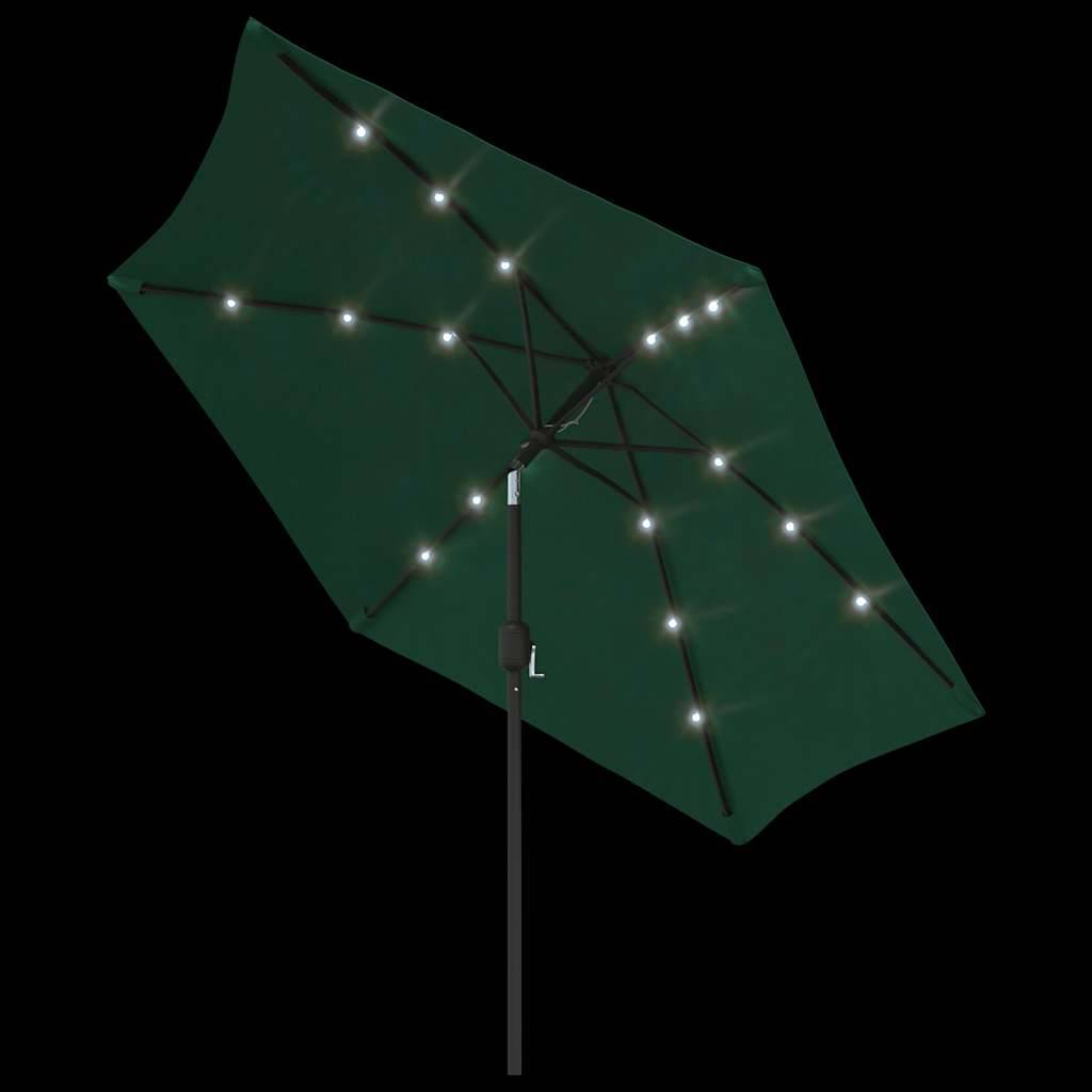 Parasol déporté polyester et acier vert 300 x 300 x 225 cm - PANGIVO - Image 5