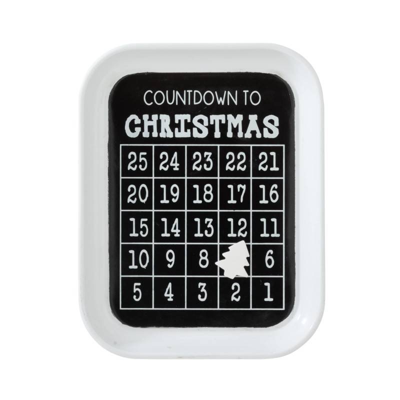 Calendrier de Noël en métal noir 32x41cm - J-Line - Image 1