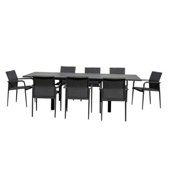 Ensemble 6/10p en full aluminium Gris avec 8 fauteuils MODULO - Image 1
