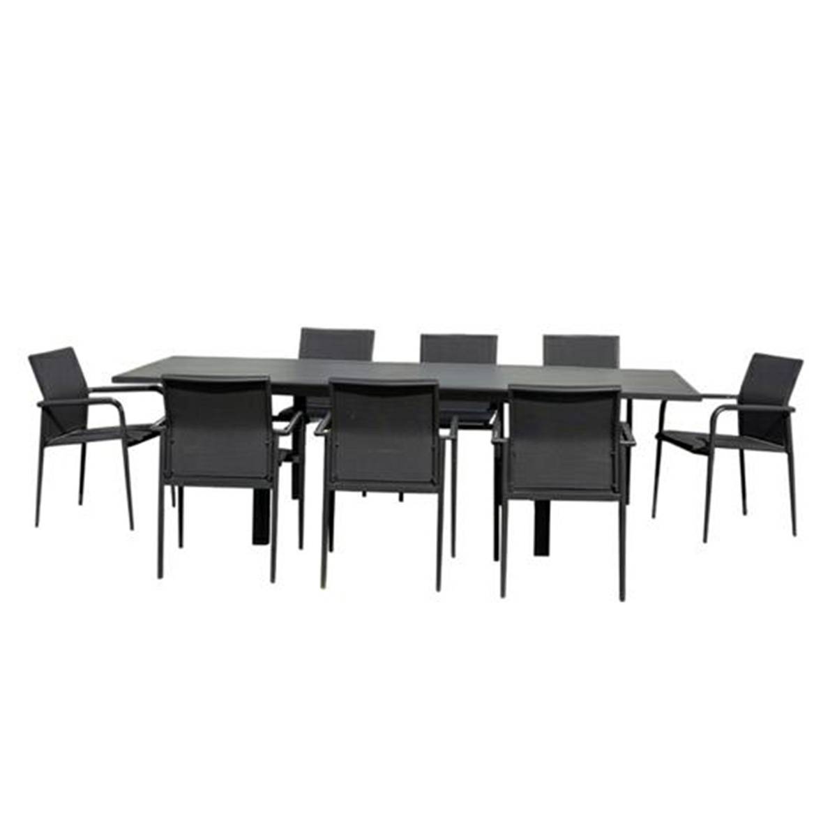 Ensemble 6/10p en full aluminium Gris avec 8 fauteuils MODULO - Image 1