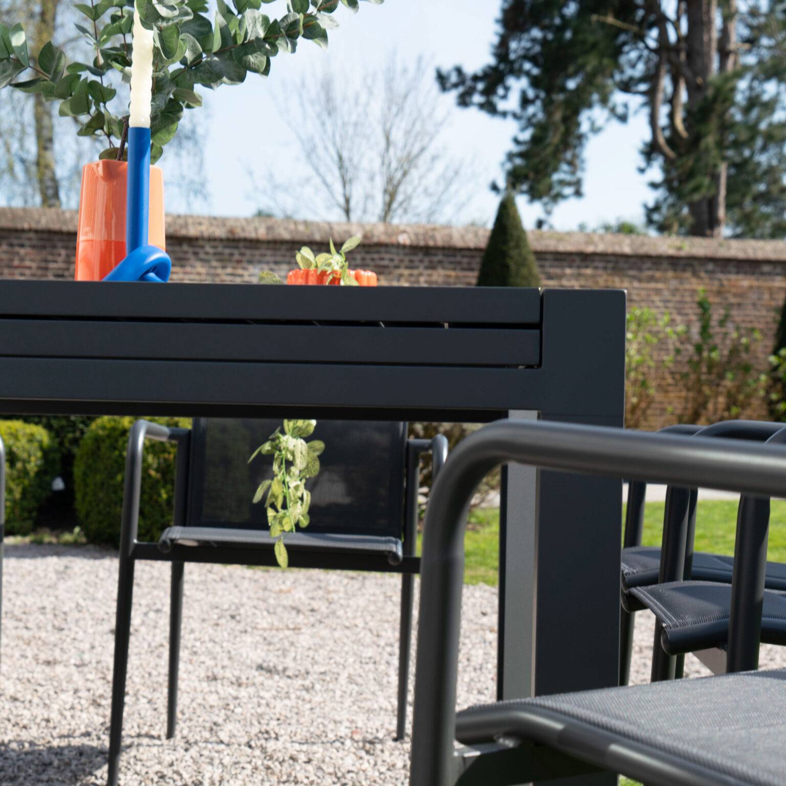 Ensemble 6/10p en full aluminium Gris avec 8 fauteuils MODULO - Image 3