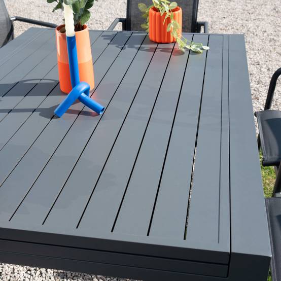 Ensemble 6/10p en full aluminium Gris avec 8 fauteuils MODULO - Image 5