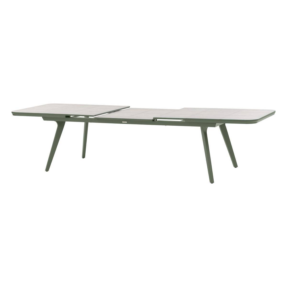 Hesperide - Table de jardin extensible "Pulpy" vert laurier & gris granite 12 places en aluminium verre et céramique - Hespéride - Image 3
