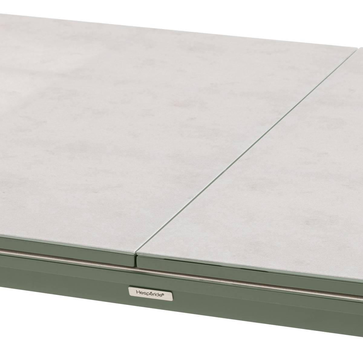 Hesperide - Table de jardin extensible "Pulpy" vert laurier & gris granite 12 places en aluminium verre et céramique Hespéride - Image 4