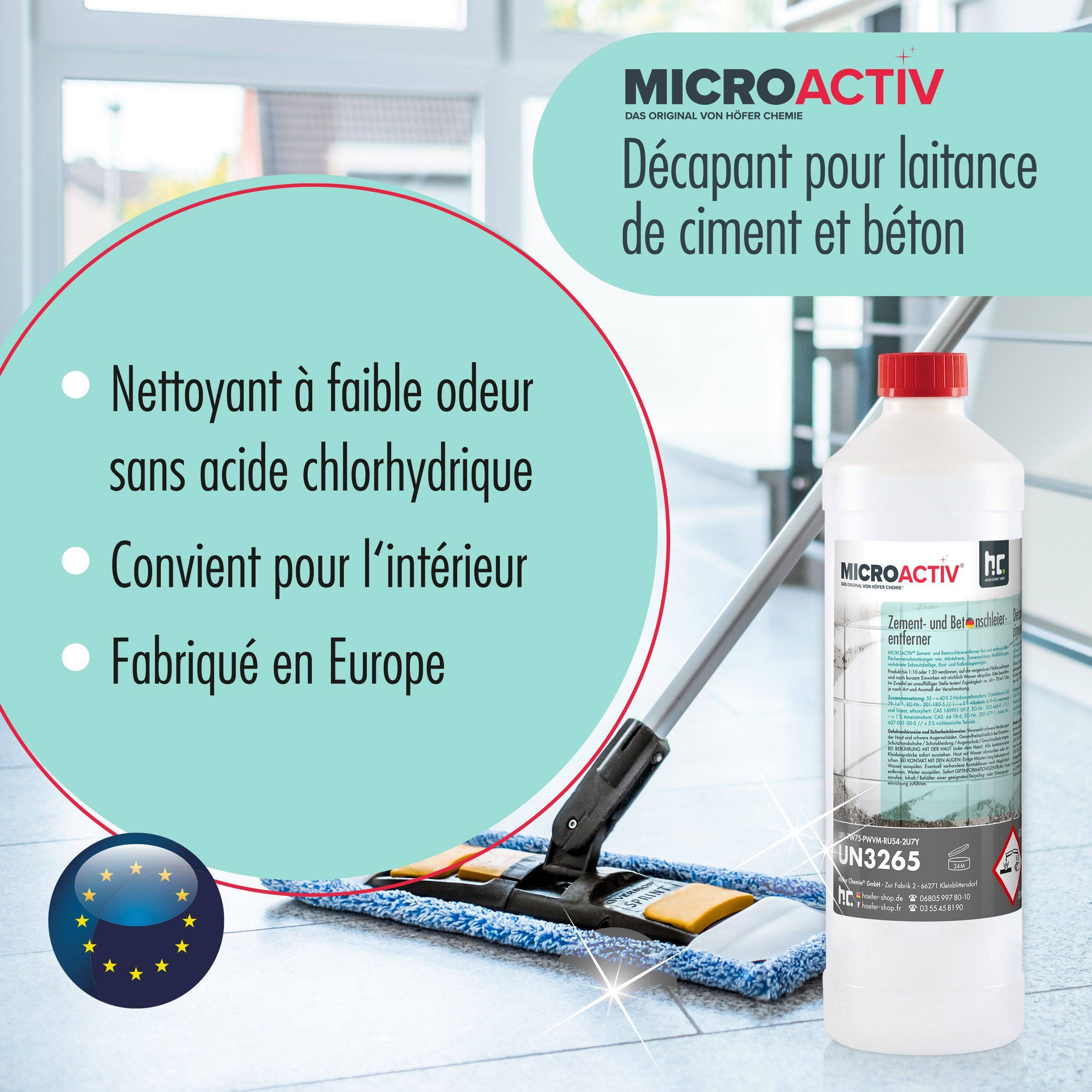 1 L de Microactiv® nettoyant pour voile de ciment et béton en bouteille x 3 - Image 3