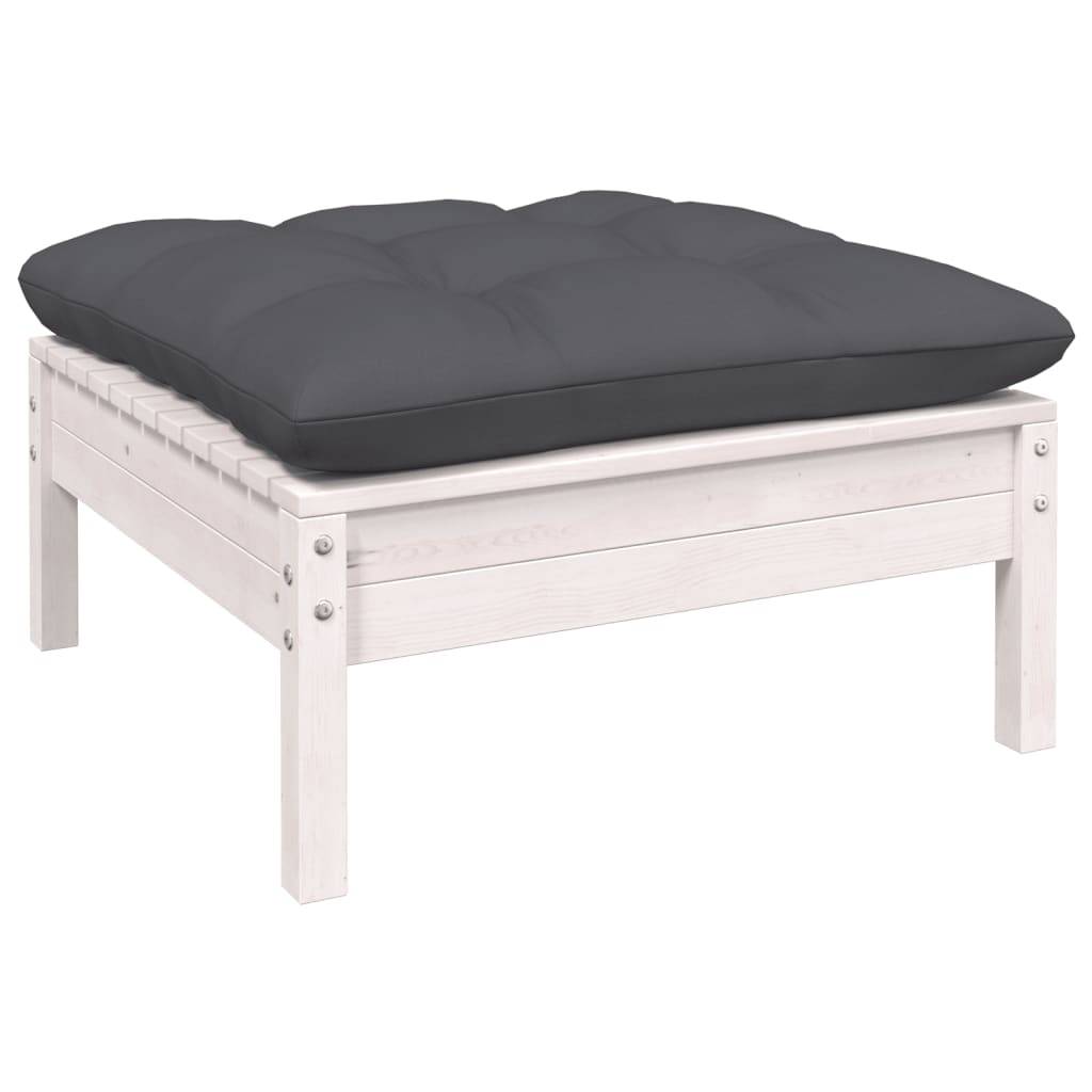 Prolenta Premium - Salon complet 8 places bois de pin et tissu (100 % polyester) blanc 63,5 x 63,5 x 62,5 cm - Prolen - Image 4