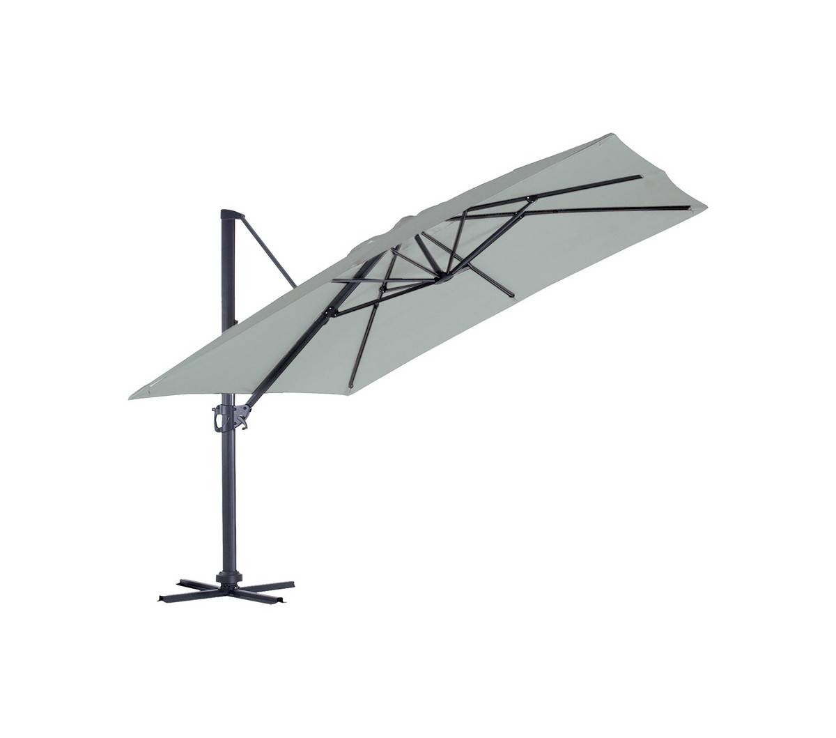 Parasol déporté 4x3m gris perle SUNKING XL - Image 2