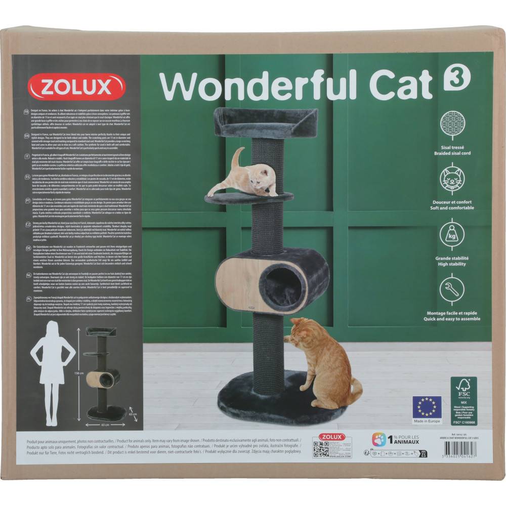 Zolux - Arbres à chats Wonderful3 hauteur 1.58 M pour les chats - Image 2