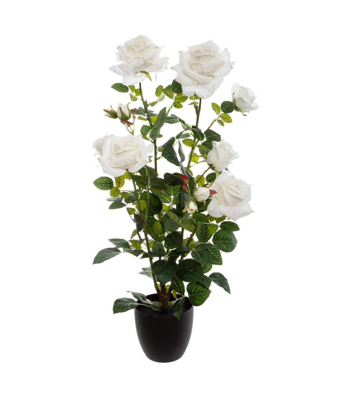 Plante artificielle Rosier velours en pot H 74 cm - Image 1