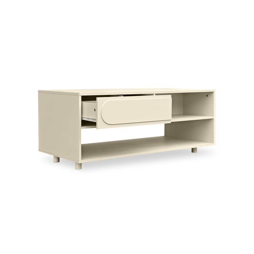 Sicaan Table basse beige 110cm - 1 tiroir - finition mélaminée - FLORA - Image 5
