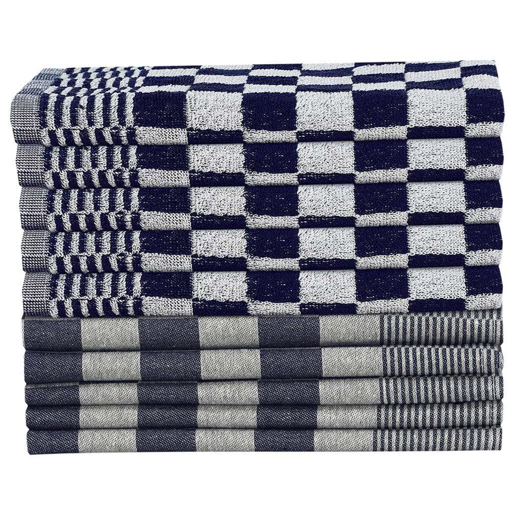 Ensemble de serviettes 10 pcs bleu et blanc coton Maison Chic - Image 3