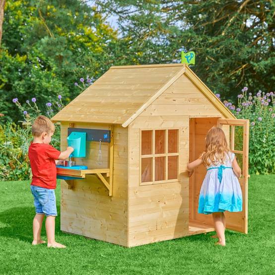 Maisonnette cabane enfant avec cuisine extérieure en bois FSC® REFUGE - Image 1