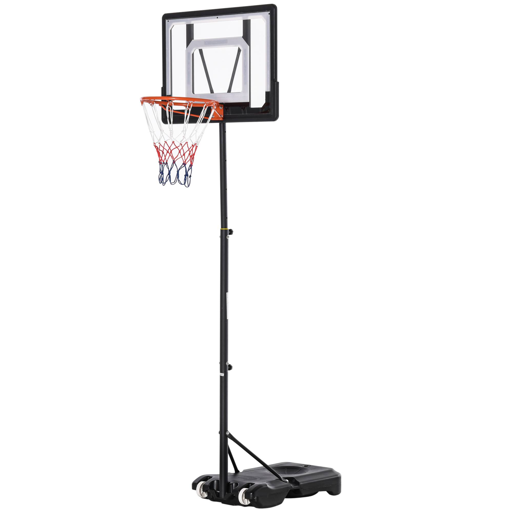 ComfortXL - Panier de basket mobile acier noir hauteur réglable 156-210 cm intérieur extérieur pour adolescents sur roulettes - Image 2