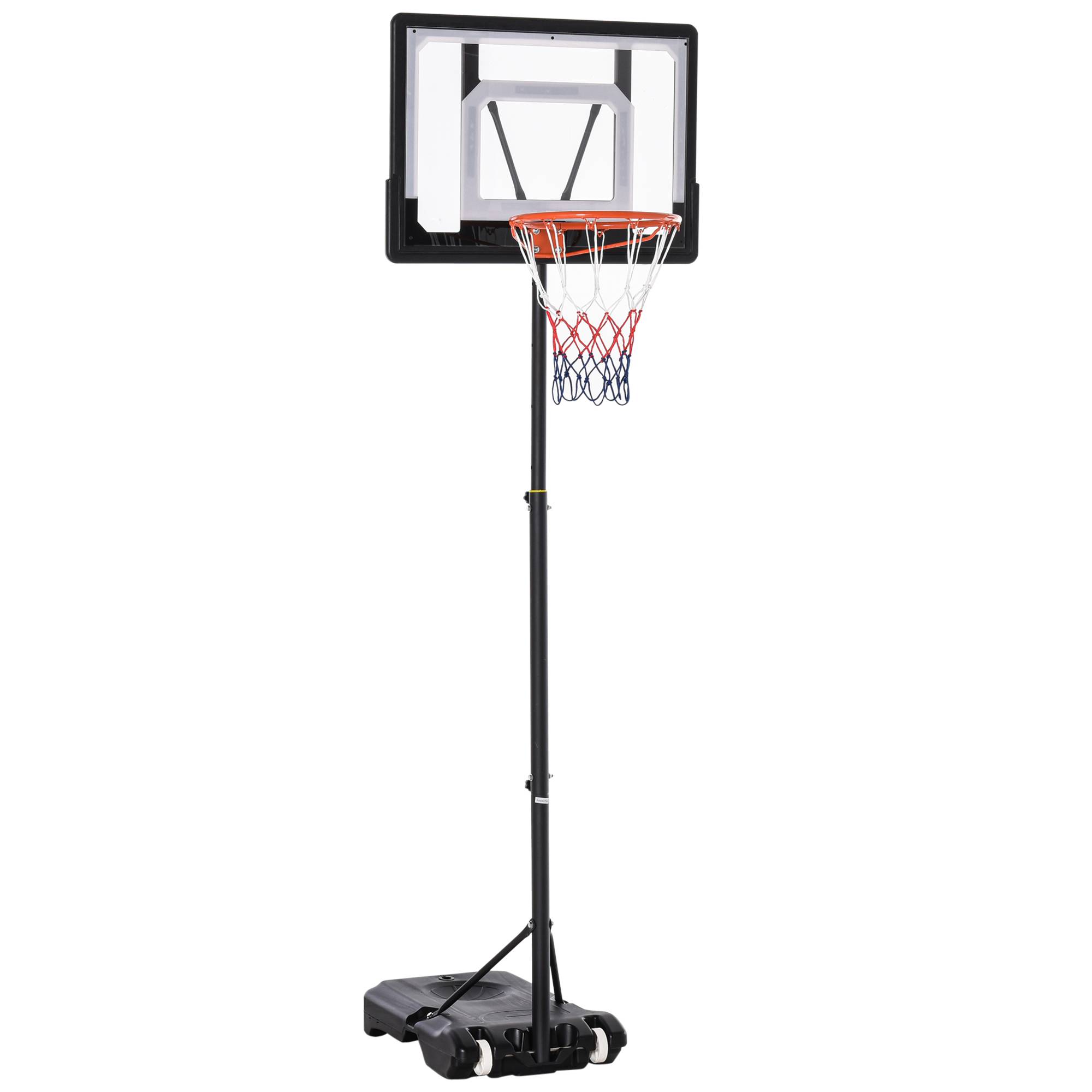 ComfortXL - Panier de basket mobile acier noir hauteur réglable 156-210 cm intérieur extérieur pour adolescents sur roulettes - Image 10
