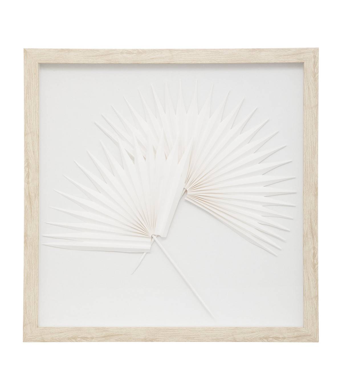 Déco murale Feuilles exotiques en bois et verre 40 x 40 cm - Image 1