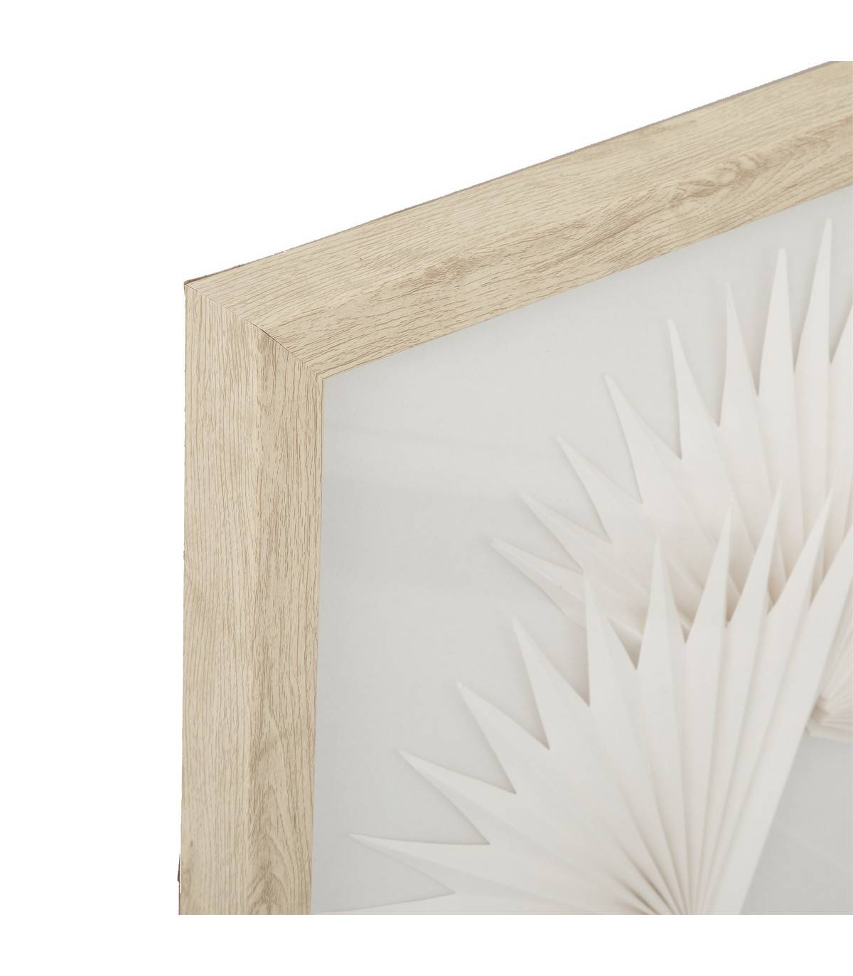 Déco murale Feuilles exotiques en bois et verre 40 x 40 cm - Image 2