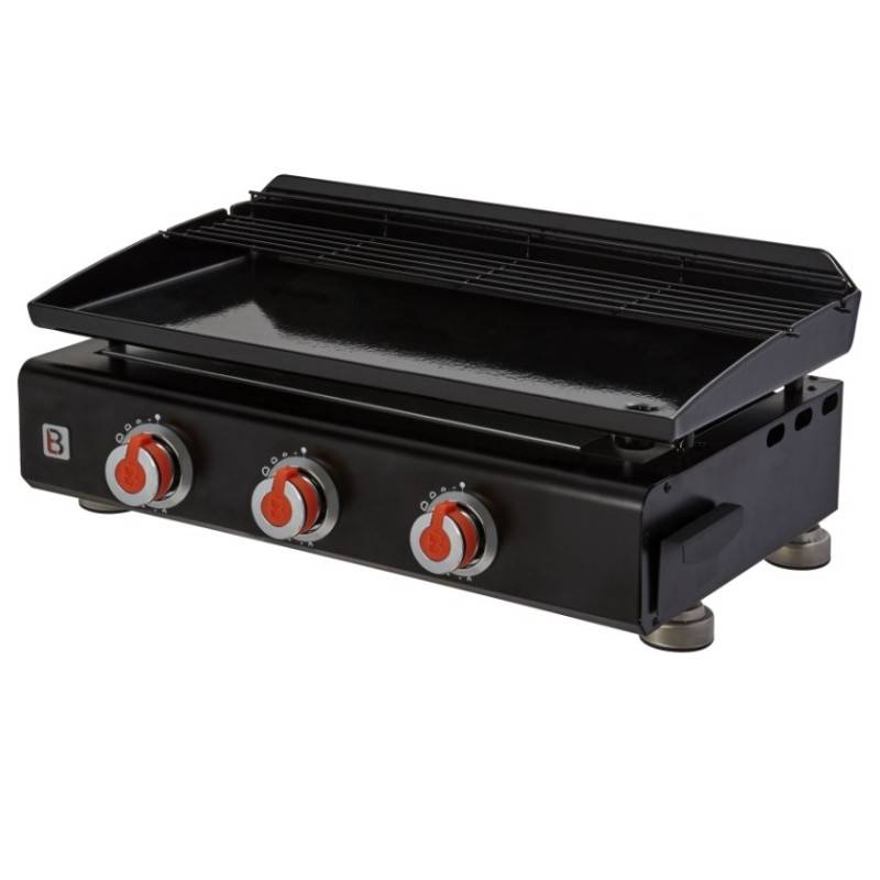 Brasero - Plancha gaz Silvia IIG 3 feux – BRASERO BY FAVEX – Plaque fonte 6 mm Fabriquée en France – 67 x 34 cm - 7,5 kW – Jusqu'à 10 convives - Image 1