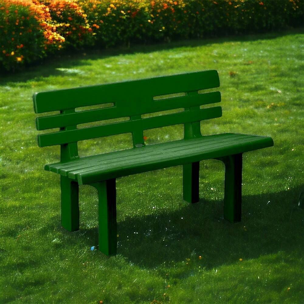 Dmora - Banc d'extérieur Marinella, Banc de jardin Monobloc, Banc d'extérieur, 100% Made in Italy, 110x52h71 cm, Vert - Dmora - Image 4