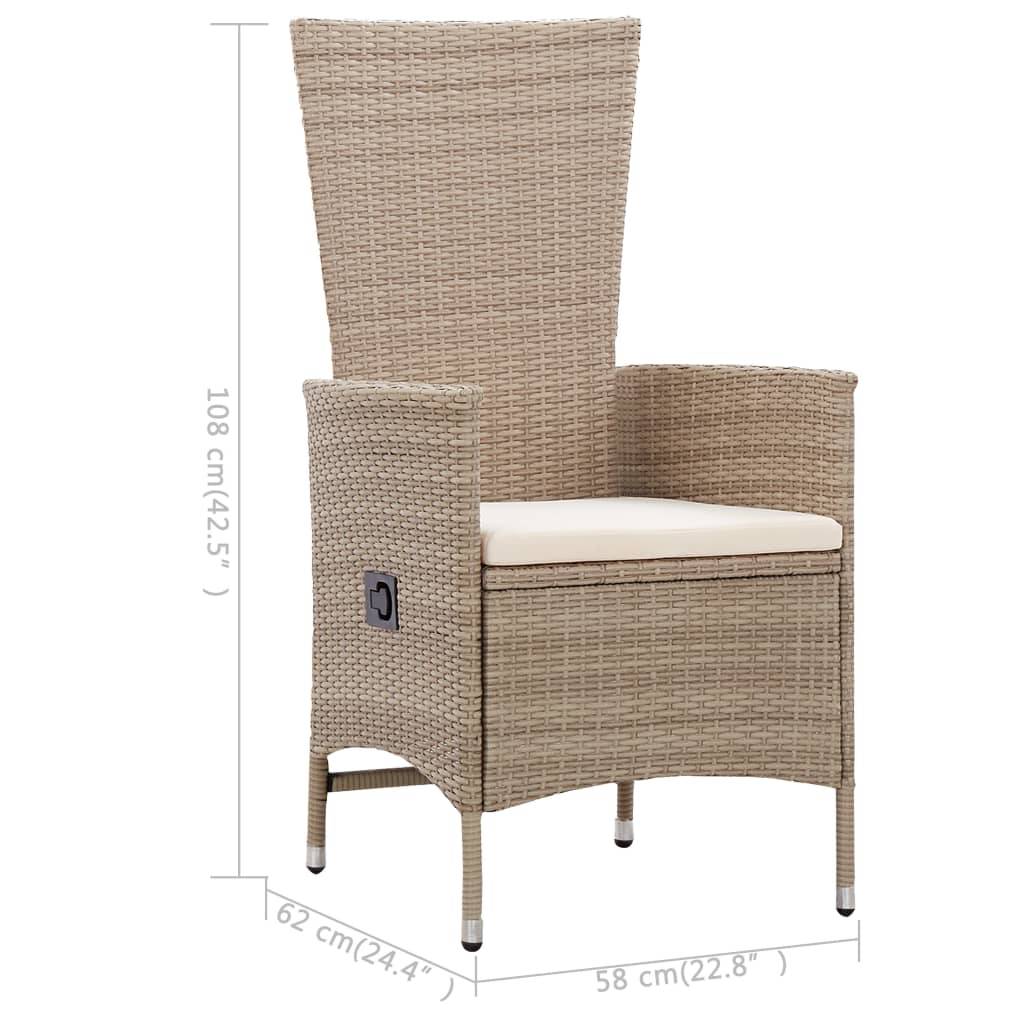 ComfortXL - Salon de Jardin 2 Personnes Inclinable Bois et Résine Tressée Beige – ComfortXL Outdoor Living - Image 3