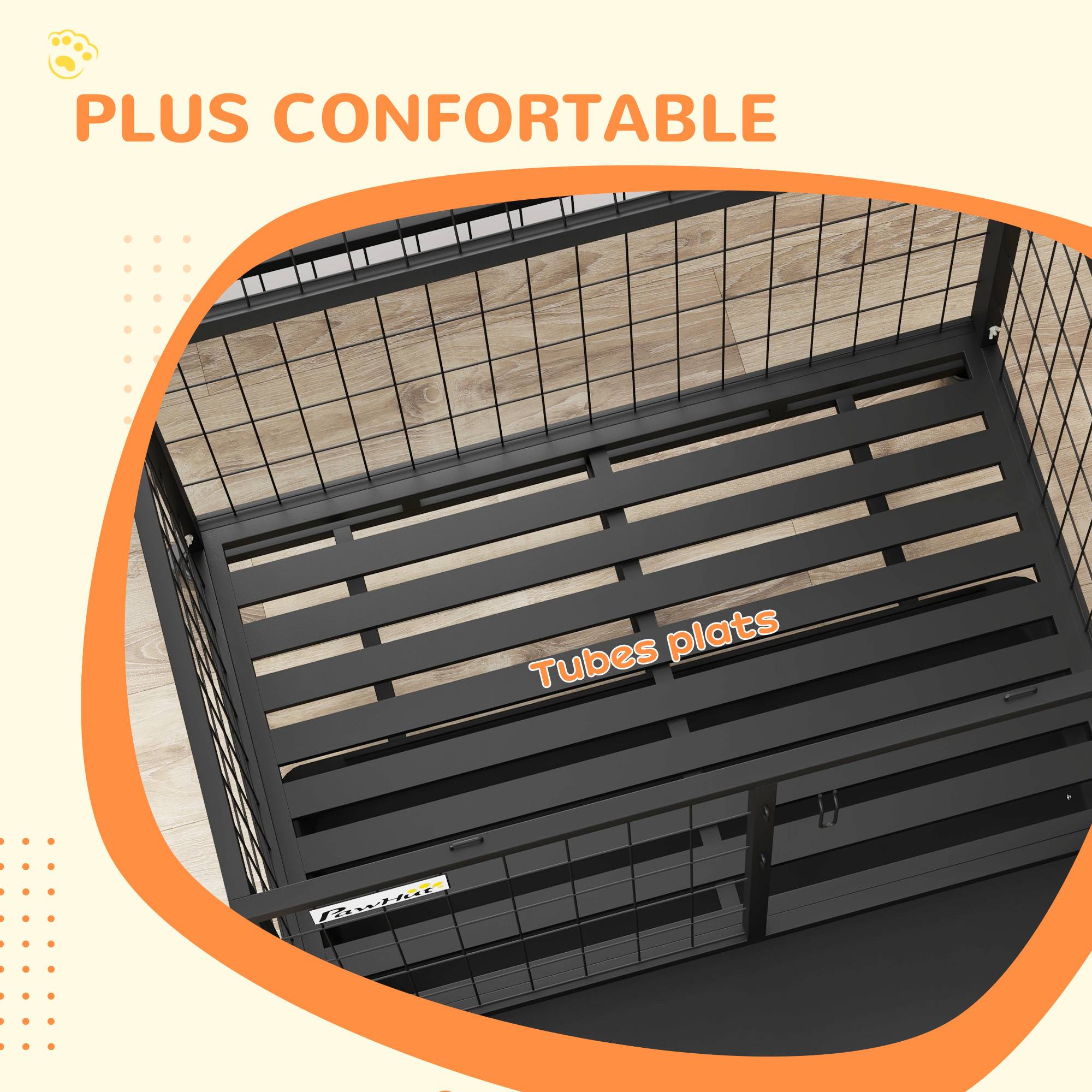 Sans Marque - Cage pour chien cage de transport sur roulettes avec support de gamelle plateau amovible 2 portes verrouillables - Image 9