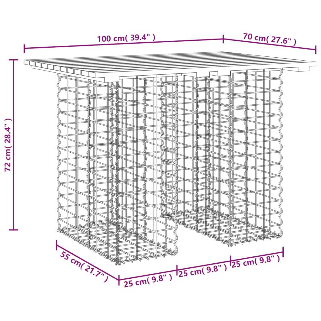 Maison Chic - Banc de jardin - Banc d'extérieur - Banquette design gabion 100x70x72cm bois massif de douglas-JU13923 - Image 7