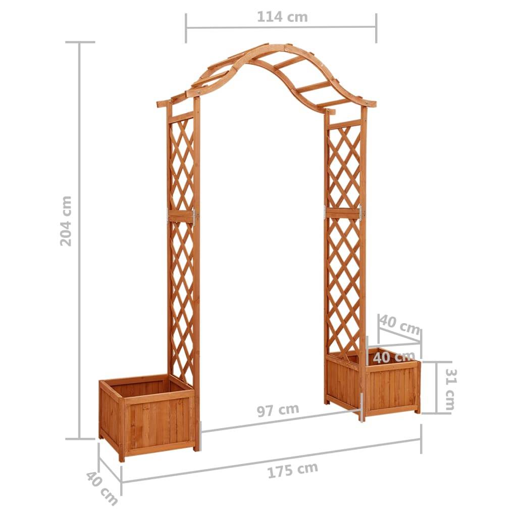 Pergola de jardin, arche de jardin avec jardinière Bois pin massif - Image 5