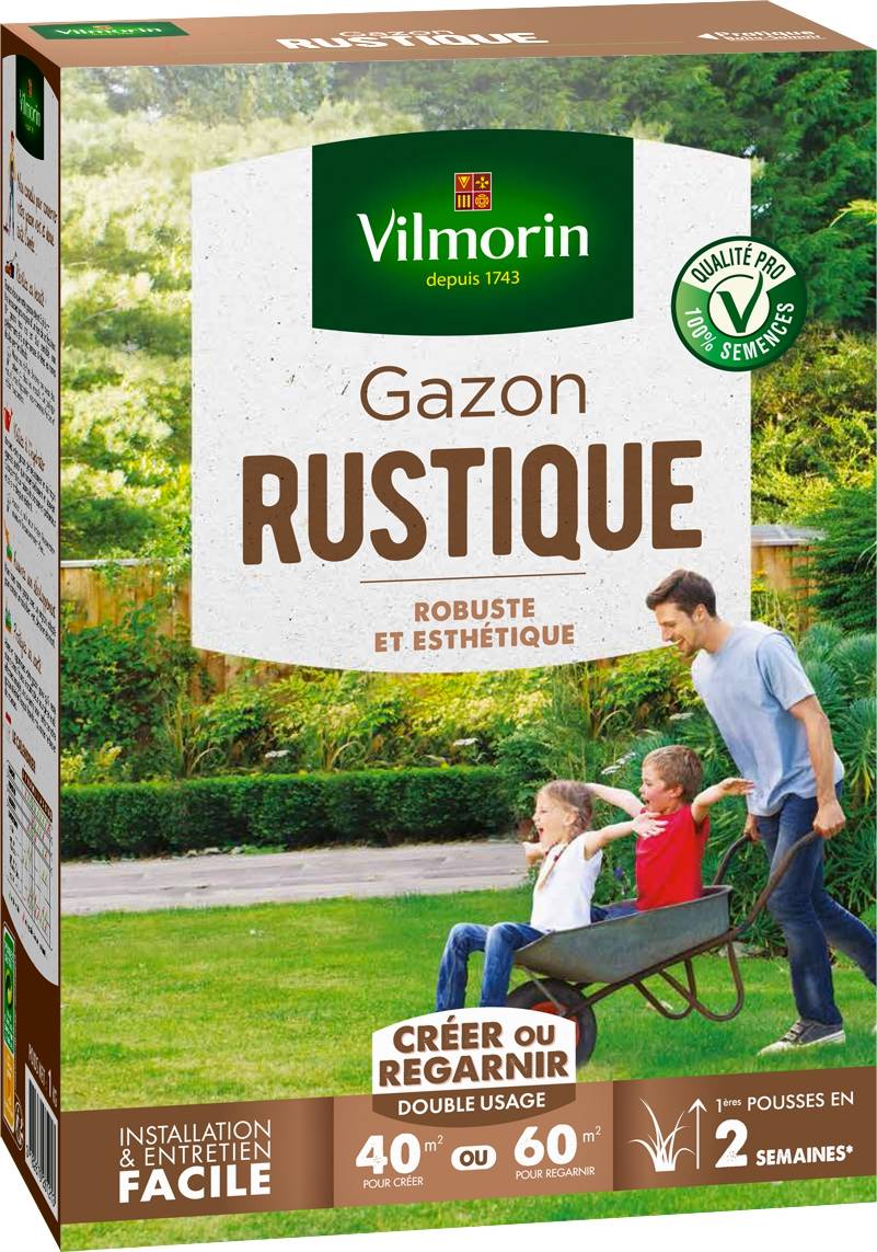 Vilmorin - Gazon rustique VILMORIN, 1 kg, 40 m² VILMORIN